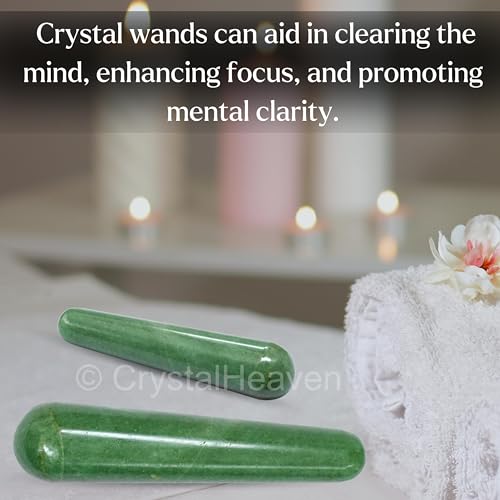 Image of Light Green Aventurine Crystal Wand - Smooth Crystal Wand for Energy Healing, Chakra Balancing, Meditation and Home Decor - Crystals and Healing Stones for Gift