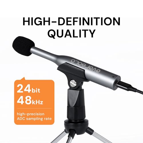 Image of EVERSOLO EM-01 Measurement Microphone,Omnidirectional Calibrated Microphone, for Measurement REW, Dirac&More, Acoustic Calibration, Home Recording, Online Meetings, Live Streaming,