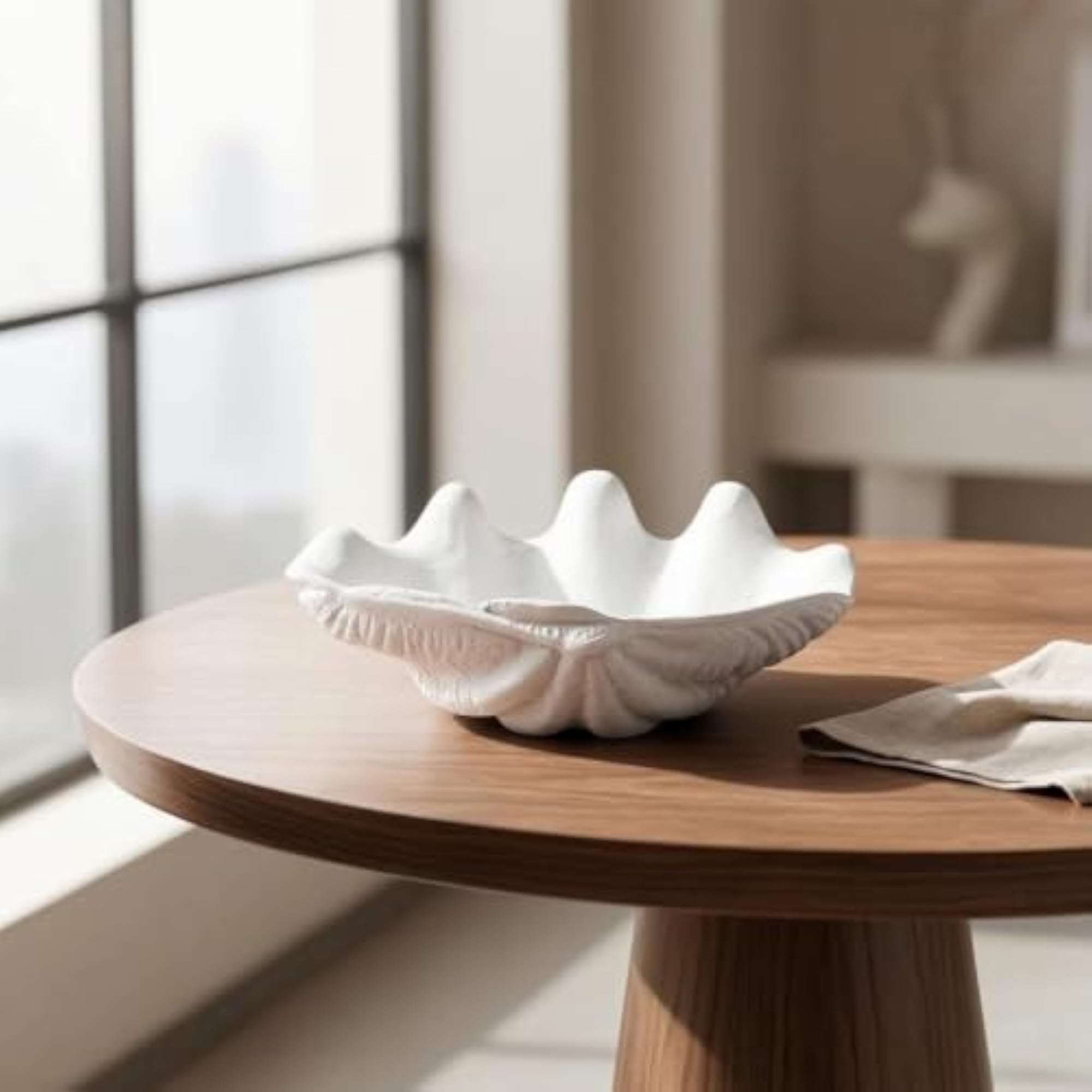 Sculptural Ribbed Fruit Tray for Living Room
