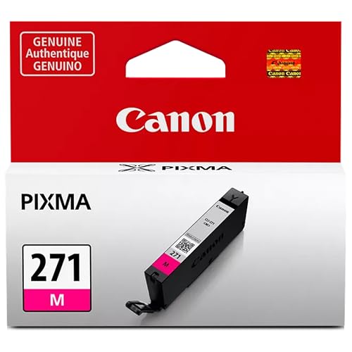Canon CLI-271 Genuine Magenta Ink Tank, Compatible with MG6820, MG6821, MG6822, MG5720, MG5721, MG5722, MG7720, TS5020, TS6020, TS8020, and TS9020 Printers