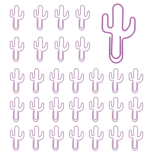 Trombones cactus violets PATIKIL en métal pour documents et organisation