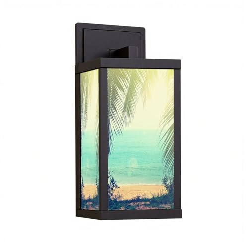 DERUINVAIO Outdoor Wall Light Fixtures Tropical Exterior Waterproof Wall Sconce Lantern with Acrylic Shades Anti-Rust Lamp for Patio Doorway Garage