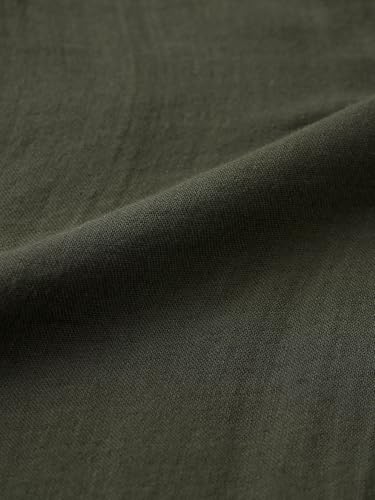 Image of The Souled Store Cotton Gauze Hoodie: Storm Men and Boys Full Sleeves Hooded Neck Olive Green Solid Textured Cotton Oversized Fit Double Cloth Everyday All-Season Hoodie