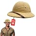 Nicky Bigs Novelties Deluxe Pith Helmet Safari Hat, Khaki, Adjustable