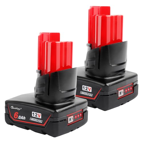 Image of waitley 2 Pack 12V 6A Replacement Battery Compatible with Milwaukee 12V Power Tools (Not Made in Milwaukee)