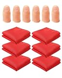 YIPFEN Punta de Pulgar Falsa Realista Set 6 Und + 6 Pañuelos Mágicos, Kit Profesional para Trucos de Magia Sorprendentes e Ilusiones en Fiestas y Shows.