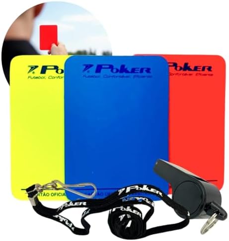 Kit Árbitro Juiz Marca Poker Profissional Futebol Campo Society F...