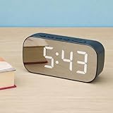 DECOR HUB Sveglia Digitale da Comodino LED Moderna, Display Luminoso Regolabile, Snooze, Temperatura e Data, Doppia Alimentazione