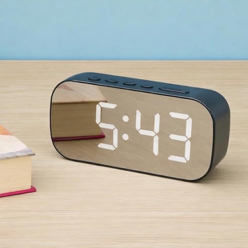 DECOR HUB Sveglia Digitale da Comodino LED Moderna, Display Luminoso Regolabile, Snooze, Temperatura e Data, Doppia Alimentazione