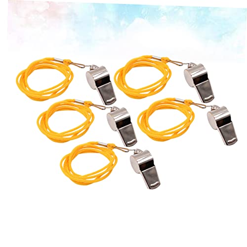 Silbatos de acero inoxidable naranja pack x5 para deportes miniatura 5