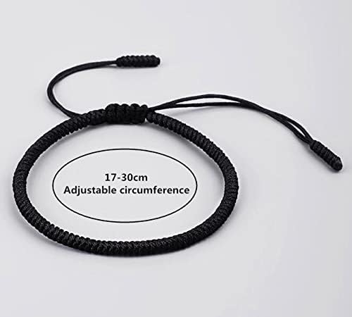 KOMUNJ 2 Pieces Handmade Buddhist String Bracelets, Tibetan Adjustable Woven Rope Bracelet - Image 3
