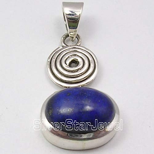 925 Pure Silver Lapis Lazuli Pendant 1.5" Fashion Wholesale