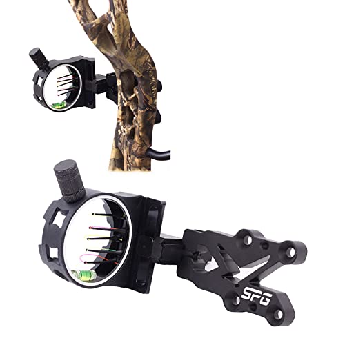 Tiro con Arco Miras para Arcos Compuestos Aleación De Aluminio De Fibra óptica 5 Pines Ajustable Micro Arco Vista con Vista luz para Arco Compuesto Cover