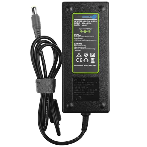 SIMPLETEK Zasilacz 135 W, kompatybilny z Lenovo W510 W520 W530 20 V 6,75 A 7,9 mm x 5,5 mm 45N0052
