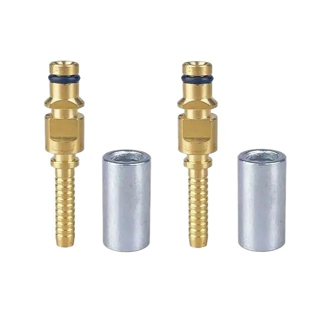 2PC High Pressure Washer Hose Fitting Connector Pipe Tip Repair Connector Adaptor for Karcher K Hose Plug Fitting with Sleeve(Color:2 pcs A)