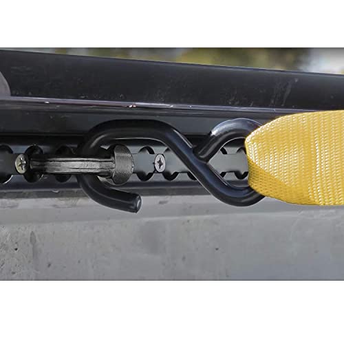  L-Track Double Stud Tie Down Fitting | Used With L Track Rail For Truck Bed,Trailer Cargo Control,Pickup,Rv,Atv,Bearing 5000Lbs Heavy Duty Steel (Pack Of 6 Black) #TOP4