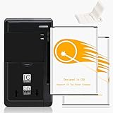 Upgraded Large Power Rechargeable 2X 4100mAh Battery Universal Travel Dock USB/AC Charger Folding Bracket Compatible with LG G4 VS986 Verizon