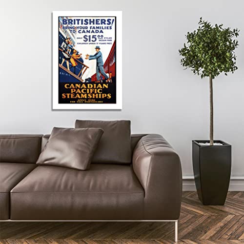 Affiche Canadian Pacific Steamships encadrée format moyen mat d'archivage