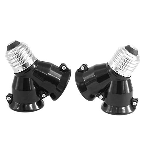 Maxmoral 2pcs 1 to 2 E27 Lamp Holder Adapter Converter Screw Bulb Holder Lighting Accessories Female Socket Bulb Base Extend Splitter