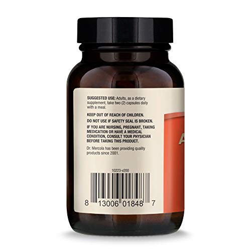 Dr. Mercola, Organic Ashwagandha Capsules, 30 Servings (800Mg, 60 Capsules), Helps Relieve Stress, Immune Support, Non Gmo, Soy Free, Gluten Free #TOP1