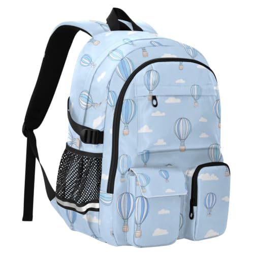 Mochila de computadora portátil 17.5 bolsa casual ligera azul 2