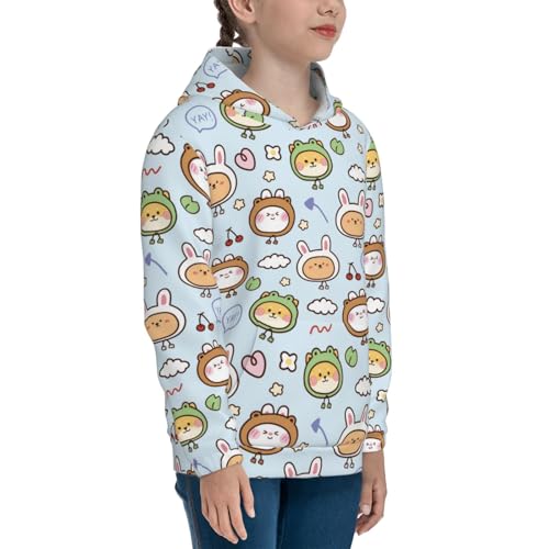 Cute Animals Face Kids Pullover Hoodies Boys Sweatshirts Girls Athletic Clothes with Pocket3