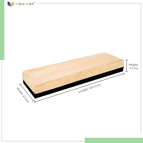 Image of Eduway Premium Non-Magnetic Whiteboard /Chalkboard Wooden Duster Eraser | Perfect Clean for Blackboard & Durable | Ideal for Teacher, Office, School, and Home | Pack of 1