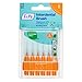 TePe Interdental Brush Original, Soft Dental Brush for Teeth Cleaning, Pack of 6, 0.45 mm, Extra-Small/Small Gaps, Orange, Size 1