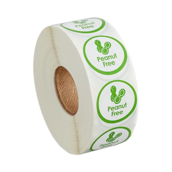 1000 Stickers/Roll Peanut Free Permanent 1 Inch Label Sticker