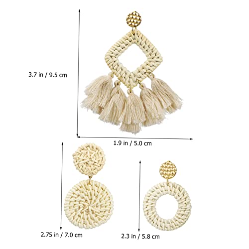 Boucles d'oreilles en rotin légères et confortables Healvian pour fêtes