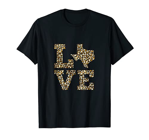 Texas T-Shirt Leopardenmuster Rustikal Texas Love Tee Shirt T-Shirt Cover