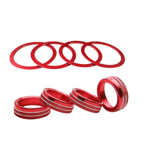 Image of AC knob Cover Trims and AC Vent Inner Rings for Toyota Tacoma Accessories 2016-2023 Interior Air Conditioner Vent Ring Cover Trims Air Conditioner Knob Rings 8pcs-Set (Red)