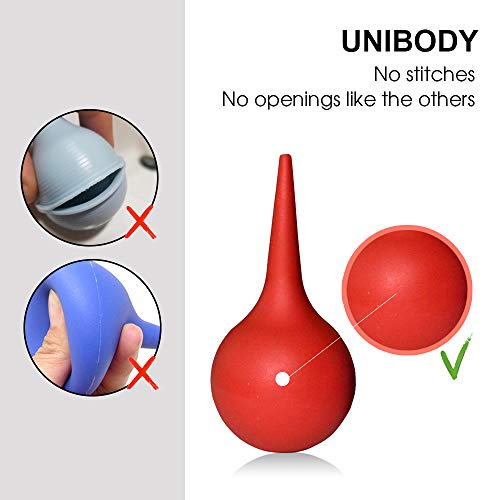 Reusable Rubber Suction Ear Syringe - 30ml/1oz Hand Bulb Syringe Baby Nasal Aspirator Ear Washing Squeeze Bulb for Kids Adults Snot/Mucus Sucker Non-Toxic Laboratory Tool