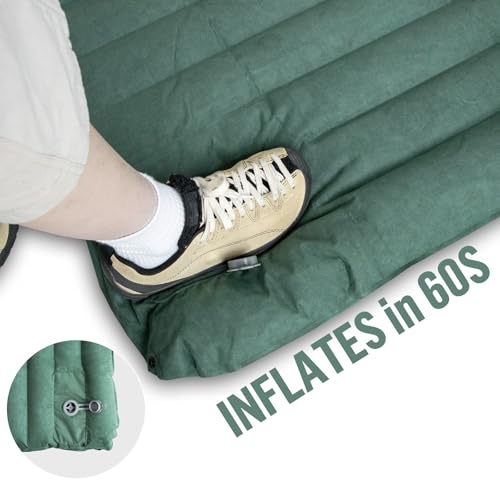 Image of Night Cat Camping Sleeping Pad: Lightweight Backpacking Inflatable Sleeping Mat with Internal Pillow & Foot Pump