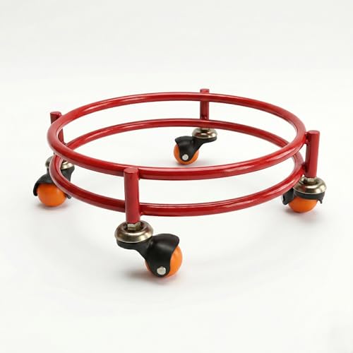 Image of BIRDWING Heavy Gas Cylinder Trolley with Durable Anti-Jamming Wheels for Home & Kitchen | Smooth Mover Cart for Kitchen Utility | Heavy Duty 4-Wheel Steel Gas Cylinder Stand for