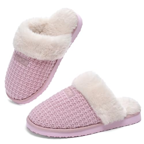 Image of OOW Cozy House Slippers for Women with Memory Foam Fuzzy Shoes for Indoor
