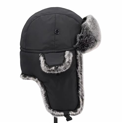 Image of Hat Men and Women Winter Skiing Cap Warm Faux Fur Hunting Trapper Hat
