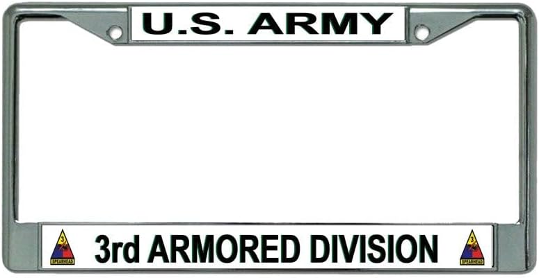 U.S. Army 3rd Armored Division Chrome License Plate Frame