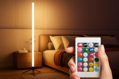 Image of Fire turtle Smart LED Floor Night Light, Remote Control, RGB Color Changing Light for Living Room, Bedroom, or Gaming Room - Modern Ambience Lighting