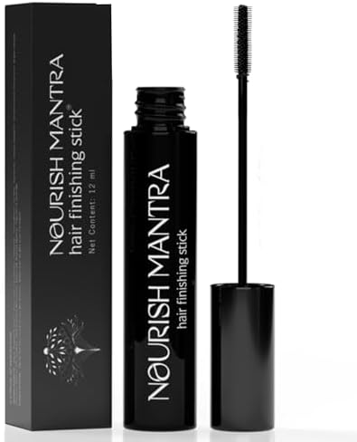 Nourish Mantra Hair Finishing Stick for Women | Hair Wax Stick for Flyaway & Frizzy Hair | Hair Fixing Stick for Baby Hair & Touch-Ups | Non-Greasy, Non-Sticky Hair Styling Stick | With Vitamin E, Argan Oil, Murumuru Butter & Jojoba Oil | 12 ml