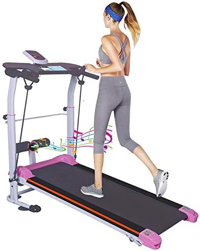 Homlpope Indoor Home Treadmills Two-Wheeled Mechanical Treadmill Foldable Walking Machine Running