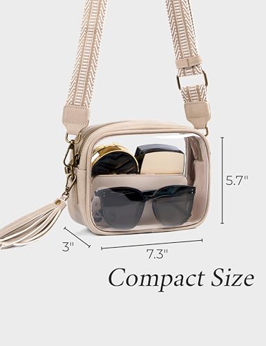 Image of Yarnic Clear Bag Stadium Approved, PVC Transparent Crossbody Purse Small Clear Crossbody Bag with Adjustable Shoulder Strap