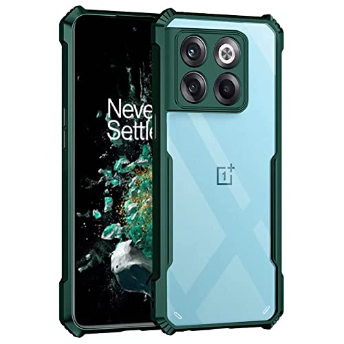 Image of WOW IMAGINE Poly Carbonate + TPU Shockproof Crystal Clear 1+ Oneplus 10T 5G Back Cover Case | 360 Degree Protection | Protective Design | Transparent Back Cover Case For 1+ Oneplus 10T 5G - Green