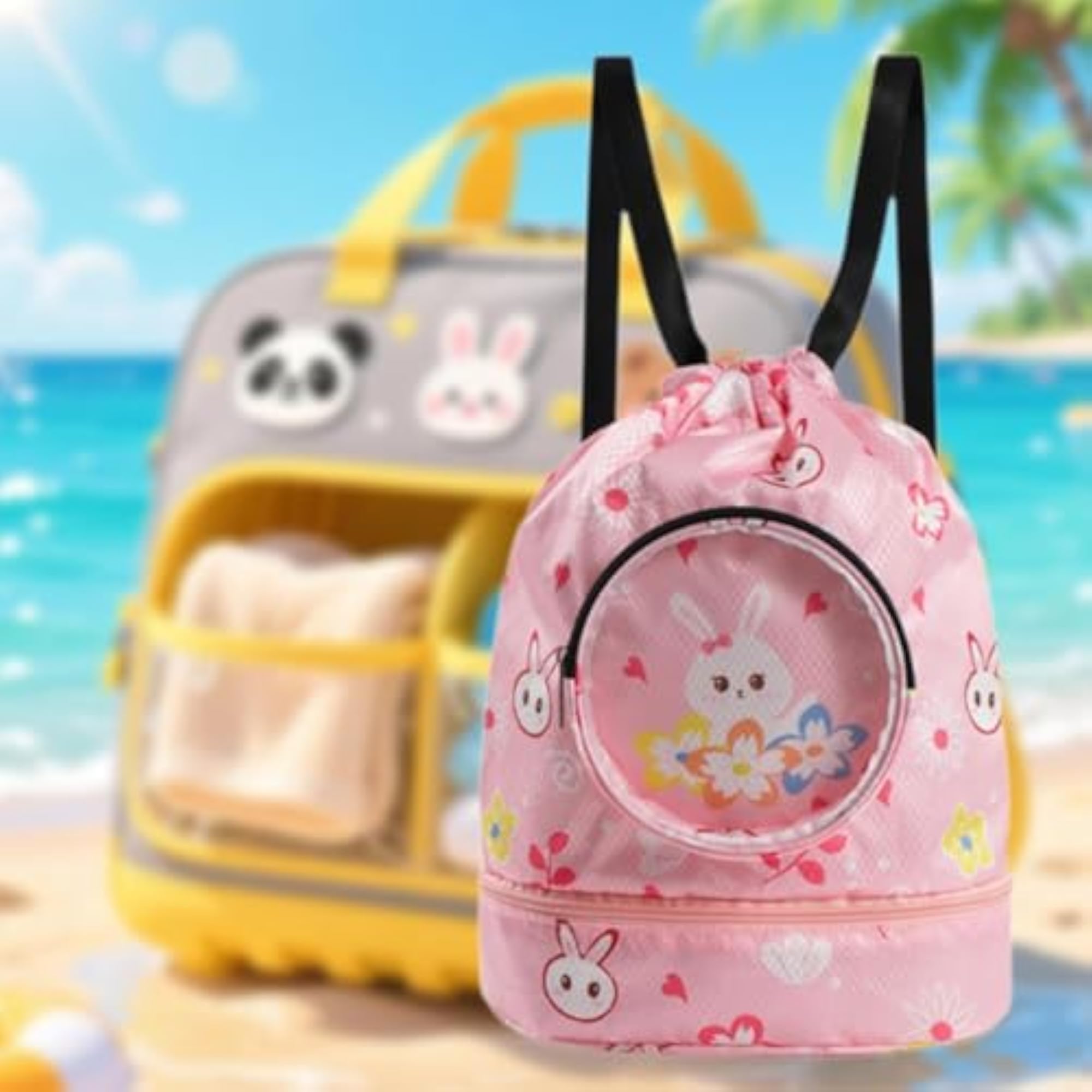 Kids Drawstring Backpack Organizer for Outdoor Swimming