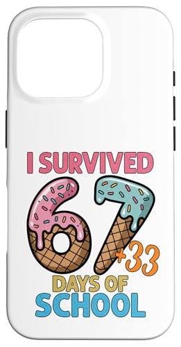 I Survived 100Days of School 67+33 �X�}�z�P�[�X iPhone 16 Pro �p