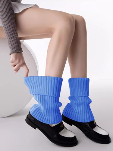 18'' inch High Electric Leg Warmers For Women Slim Fitted Party Neon Knit Ribbed 80s Slouch Dance Sports Yoga Fitness Warmer3