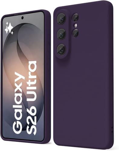 Image of DIZORO Microfiber Candy Case Compatible with Samsung S26 Ultra 5g Smooth Touch Cushion Liquid Soft Silicone Gel Rubber Phone Cases Non-Slip Full Body Protective Shockproof Back Cover (Deep Purple)