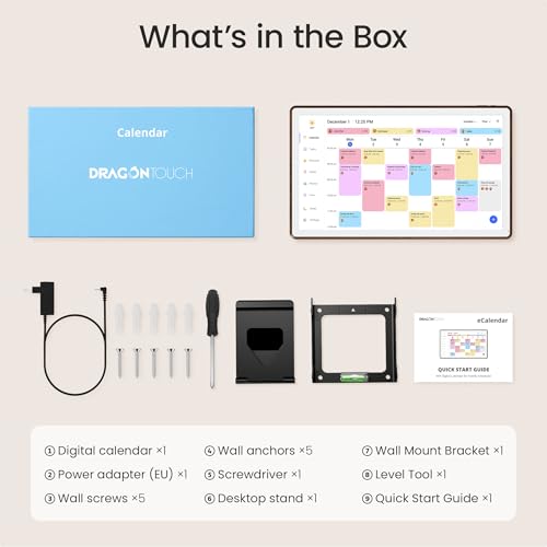 Image of Dragon Touch Digital Calendar 21 inch, Electronic Calendar Wall Touch Screen, Smart Family /Home Gift for Schedule Reminders, Task Rewards, Chort Chart and Digital Picture Frame