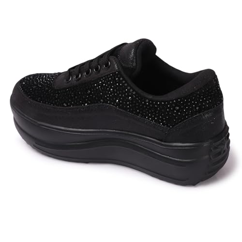 Image of Vendoz Women Party & Wedding Bridal Sparkling Glittery Crystal Sneakers CNV4030