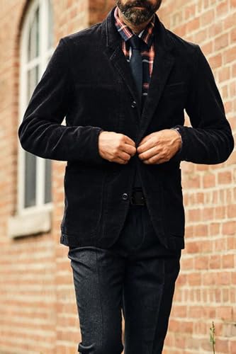 VENNYNG Men's Corduroy Blazer Classic Autumn Jacket for Men Slim Fit Sport Coat Casual Ourdoor Formal Business Wear3
